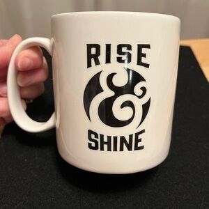 Life is Good Rise & Shine Mug Black and White Coffee Cup